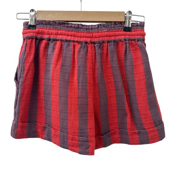 Urban Outfitters Mya Linen Blend Striped Drawstring Elastic Waist Shorts XS NWT - Picture 2 of 9